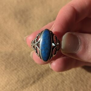 Vintage Sterling Silver Lapis Lazuli Ring (Sz8)